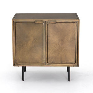 Sunburst Cabinet Nightstand-Aged Brass