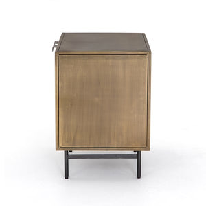 Sunburst Cabinet Nightstand-Aged Brass