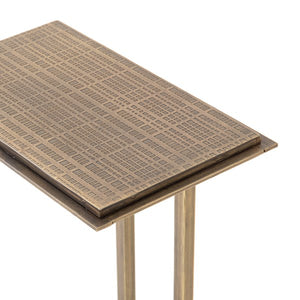 Acid Etch C Table- Antique Brass