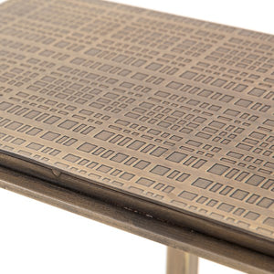 Acid Etch C Table- Antique Brass