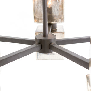 Ava Large Chandelier - Aged Metallic Glass