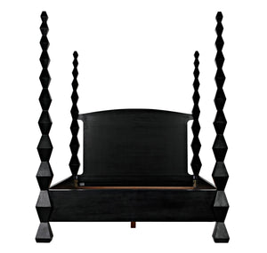 Brancusi Bed, Queen, Hand-Rubbed Black