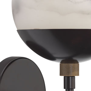 Metro Wall Sconce - Faux White Alabaster and Oil Rubbed Bronze