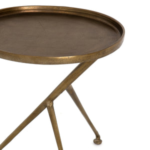 Schmidt Accent Table - Raw Antique Brass