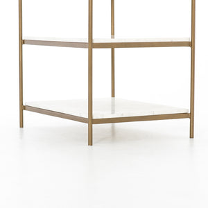 Marlow - Felix 3 Shelf Nightstand - Marble & Brass