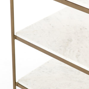 Marlow - Felix 3 Shelf Nightstand - Marble & Brass