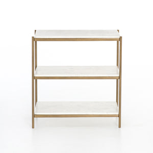 Marlow - Felix 3 Shelf Nightstand - Marble & Brass