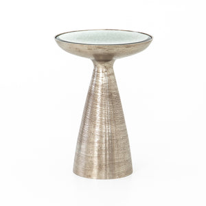 Marlow Mod Pedestal Table - Brushed Nickel