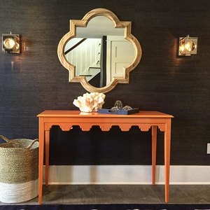 Bristol Scalloped Lacquer Console Table - Black (Additional Colors Available)