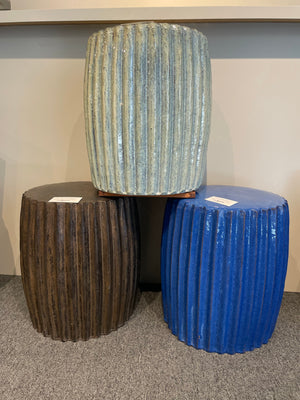 Pleated Garden Stool - Electric Blue