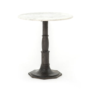 Lucy Round Marble & Iron Side Table
