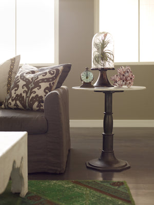 Lucy Round Marble & Iron Side Table