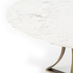 Gage 60" Round Dining Table - Marble & Brass