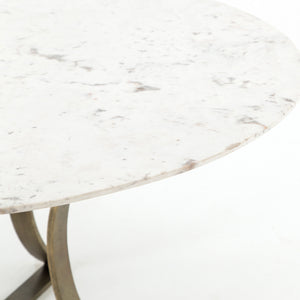 Gage 60" Round Dining Table - Marble & Brass