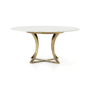 Gage 60" Round Dining Table - Marble & Brass