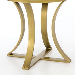 Gage 48" Round Dining Table - Marble & Brass