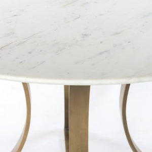 Gage 48" Round Dining Table - Marble & Brass