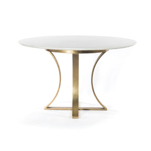 Gage 48" Round Dining Table - Marble & Brass