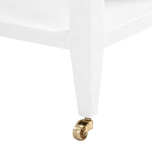 Lacquered Grasscloth 2-Shelf Console Table – White | Isadora Collection | Villa & House