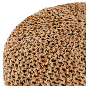 Jute Knit Pouf-Tan Jute