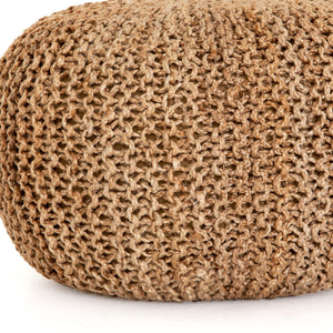 Jute Knit Pouf-Tan Jute