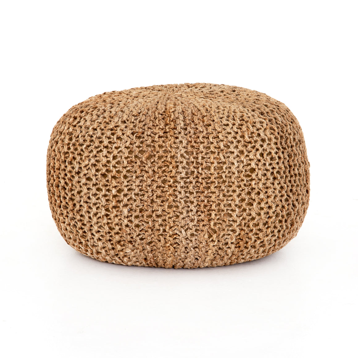 Jute Knit Pouf-Tan Jute