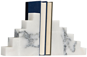 Step Bookends, White stone