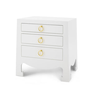 3-Drawer Side Table in White | Jacqui Collection | Villa & House