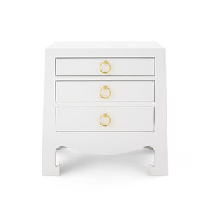 3-Drawer Side Table in White | Jacqui Collection | Villa & House