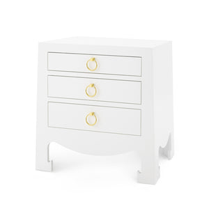 3-Drawer Side Table in White | Jacqui Collection | Villa & House