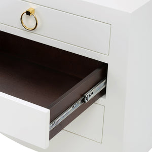 3-Drawer Side Table in White | Jacqui Collection | Villa & House