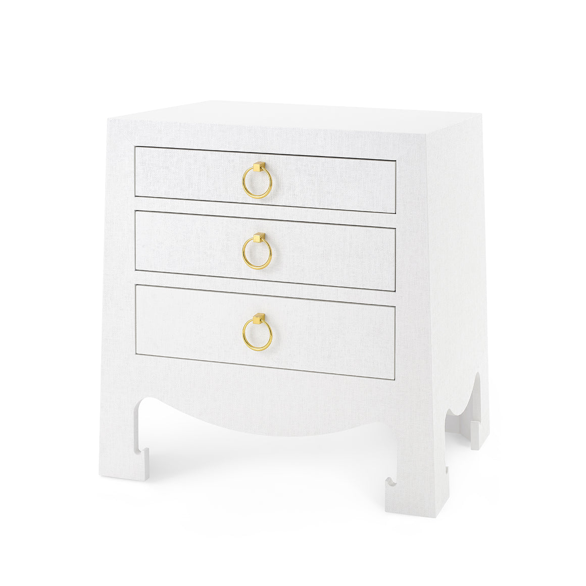 Grasscloth 3-Drawer Side Table in White Grasscloth | Jacqui Collection | Villa & House
