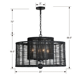 Jayna 4 Light Matte Black Chandelier