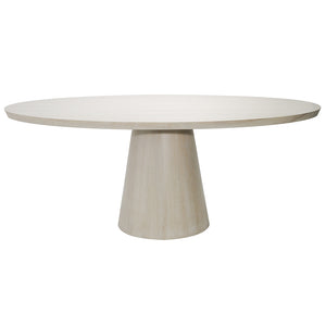 Worlds Away Jefferson Pedestal Oval Dining Table – Cerused Oak