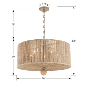 Jessa 5 Light Burnished Silver Pendant