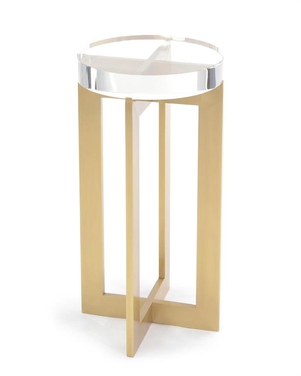 Brass and Crystal Martini Table