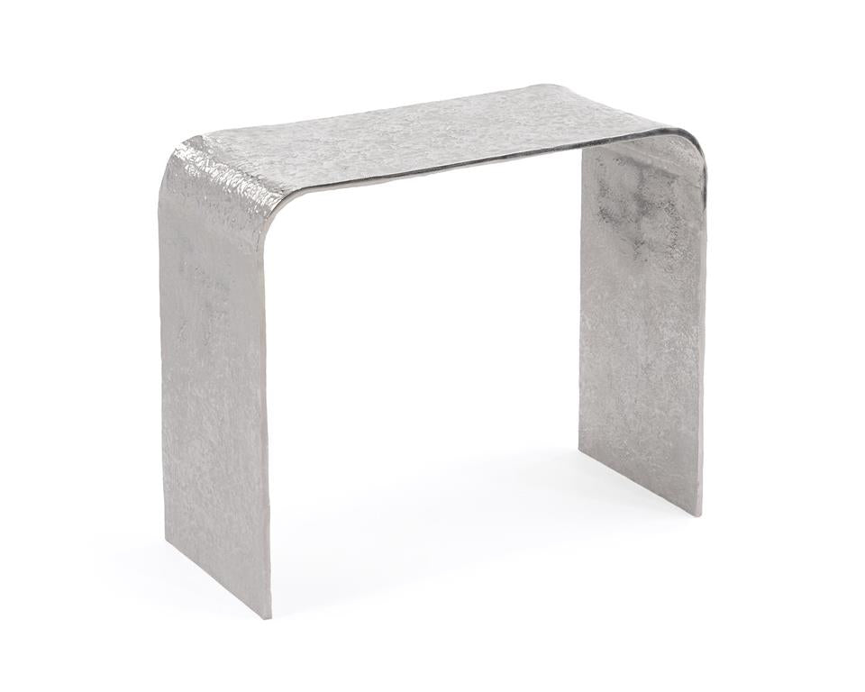 Textured Accent Table in Nickel