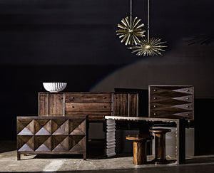 Nelson Console - Ebony Walnut with White Detail
