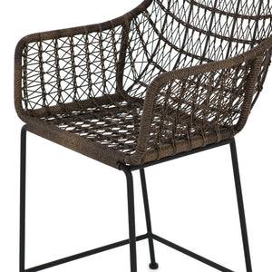 Bandera Outdoor Woven Counter Stool - Distressed Grey