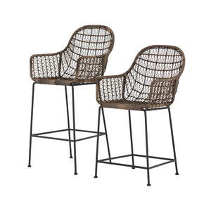 Bandera Outdoor Woven Counter Stool - Distressed Grey