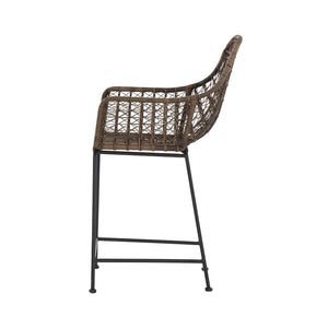 Bandera Outdoor Woven Counter Stool - Distressed Grey