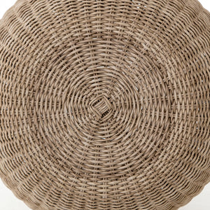 Phoenix Outdoor Round Accent Stool - Vintage White