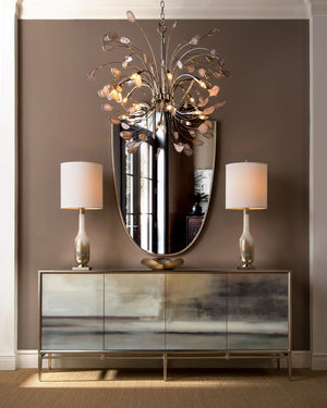 Agate and Brass Eight-Light Chandelier