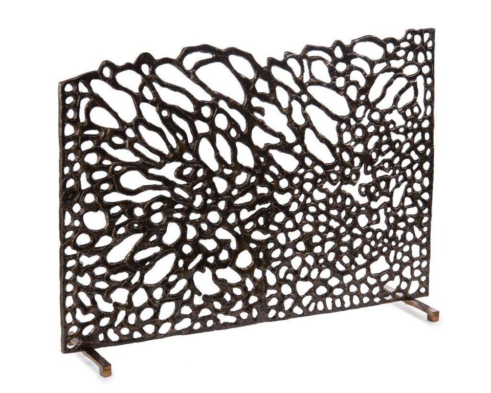 Organic Fire Screen in Bronze