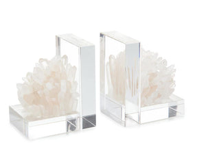 Set of Two Quartz Crystal Bookends