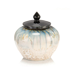 White And Smalt Blue Lidded Jar II