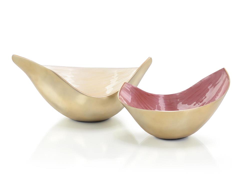 Set of Two Elegant Swoosh Bowls
