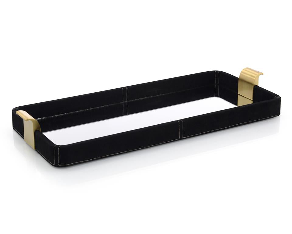 Black Suede and Mirror Tray II