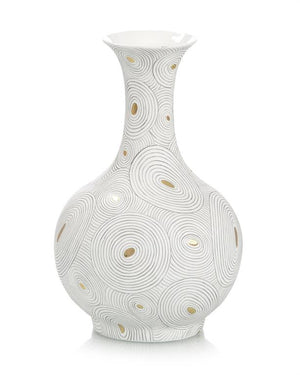 White Porcelain Vase with Gold I