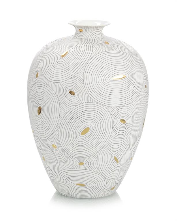 White Porcelain Vase with Gold II